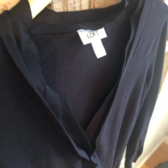 🎀LOFT🎀Ruffle Front Ribbon Cardi - Picture 4 of 8